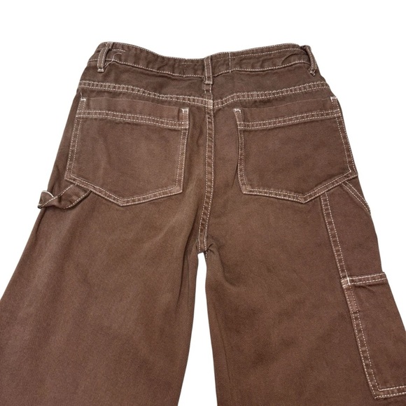 Don't call me Jennyfer Women's Size 00/27 Flare Cargo Jeans Embroidered Patches - Picture 6 of 6